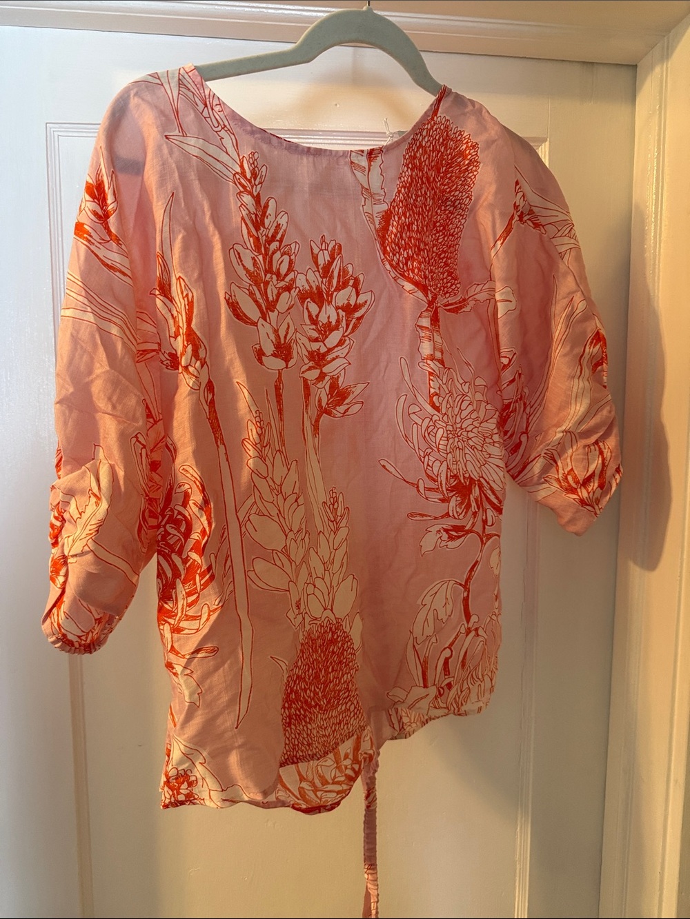 Poetry Pink Top with Coral Floral Print